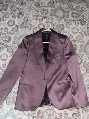 Men's Satin Plum Sport Coat - Unknown Brand